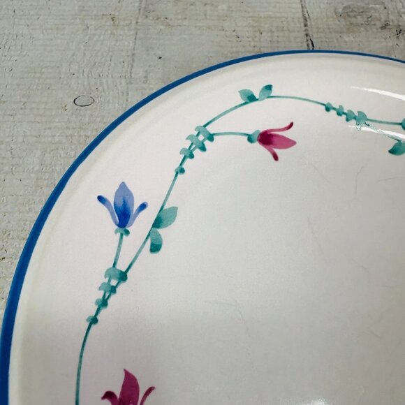 Savoir Vivre PORTOFINO BLUE JF 036 Pink Blue Flowers Ceramic Salad Plates Set 4 - Picture 13 of 16